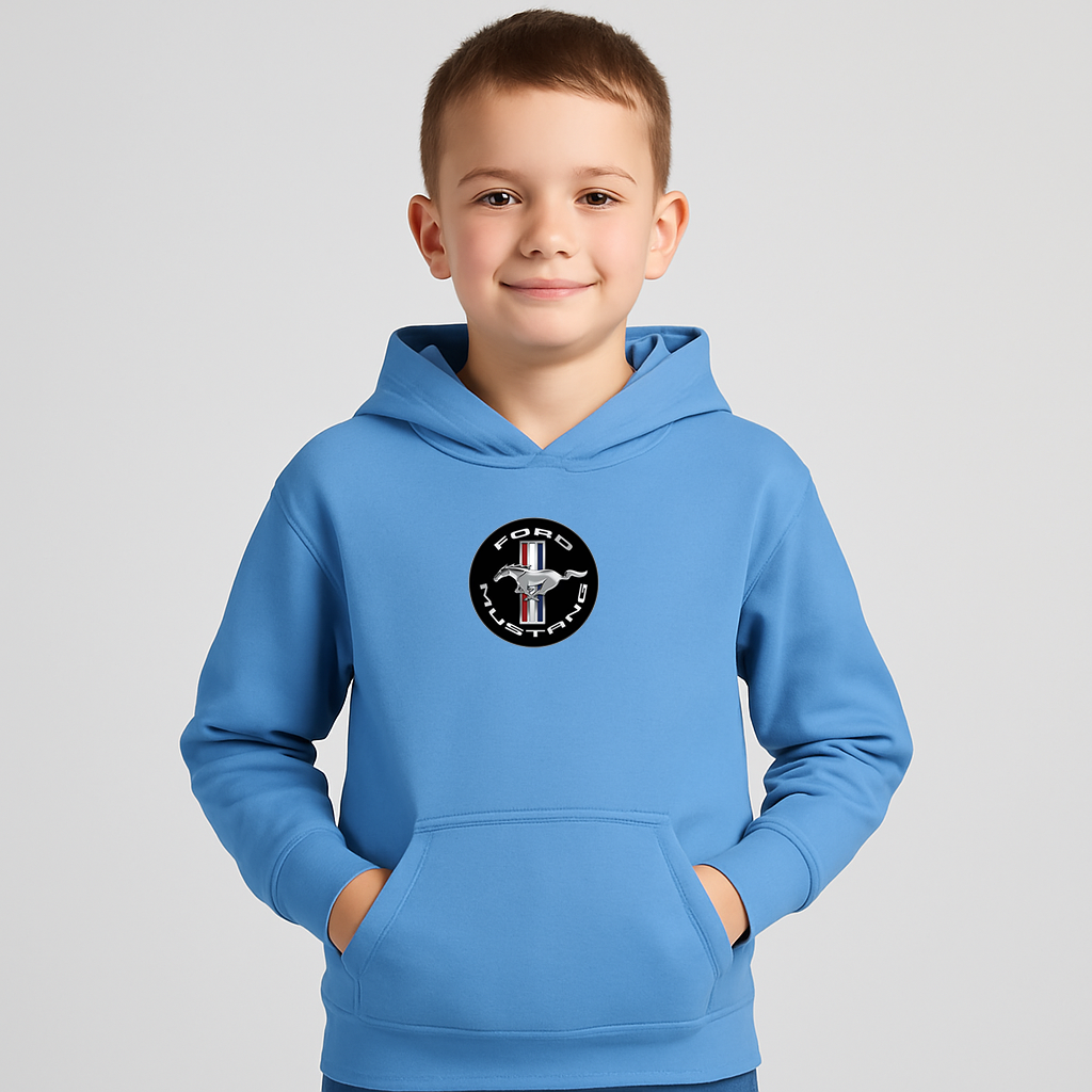 Youth Kids Ford Mustang Motorsport Car Pullover Hoodie